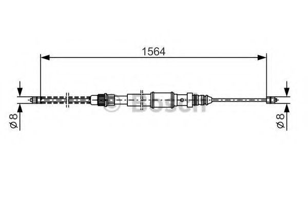BOSCH 1 987 477 311 Трос, стояночная тормозная система посередине для RENAULT 19 II (Рено 19 2) BOSCH 1 987 477 311 Трос, стояночная тормозная система посередине для RENAULT 19 II (Рено 19 2)