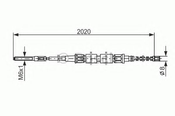 BOSCH 1 987 477 322 Трос, стояночная тормозная система посередине для VOLKSWAGEN CADDY I (Фольксваген Cаддъ и) BOSCH 1 987 477 322 Трос, стояночная тормозная система посередине для VOLKSWAGEN CADDY I (Фольксваген Cаддъ и)
