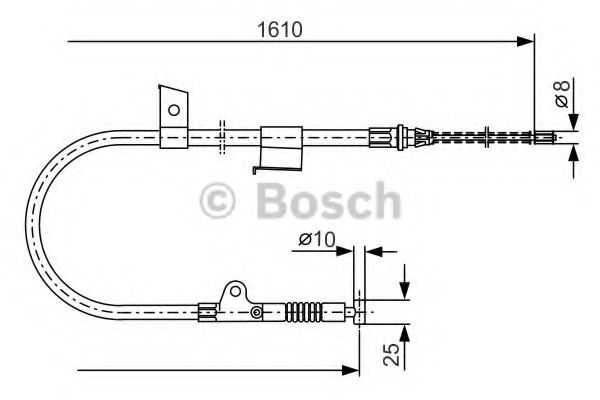 BOSCH 1 987 477 399 Трос, стояночная тормозная система справа для NISSAN PRIMERA (Ниссан Примера) BOSCH 1 987 477 399 Трос, стояночная тормозная система справа для NISSAN PRIMERA (Ниссан Примера)