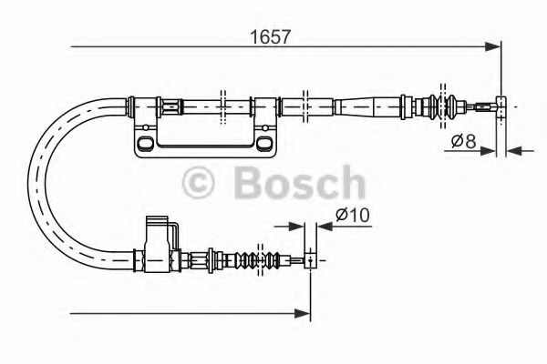BOSCH 1 987 477 502 Трос, стояночная тормозная система слева для MAZDA XEDOS 6 (Мазда Кседос 6) BOSCH 1 987 477 502 Трос, стояночная тормозная система слева для MAZDA XEDOS 6 (Мазда Кседос 6)