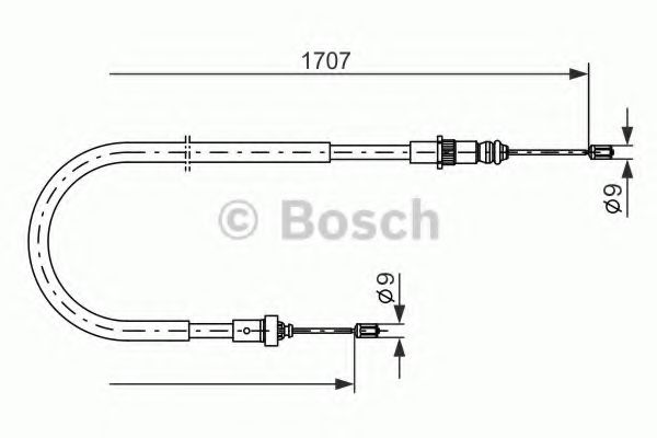 BOSCH 1 987 477 587 Трос, стояночная тормозная система справа для PEUGEOT (Пежо) BOSCH 1 987 477 587 Трос, стояночная тормозная система справа для PEUGEOT (Пежо)