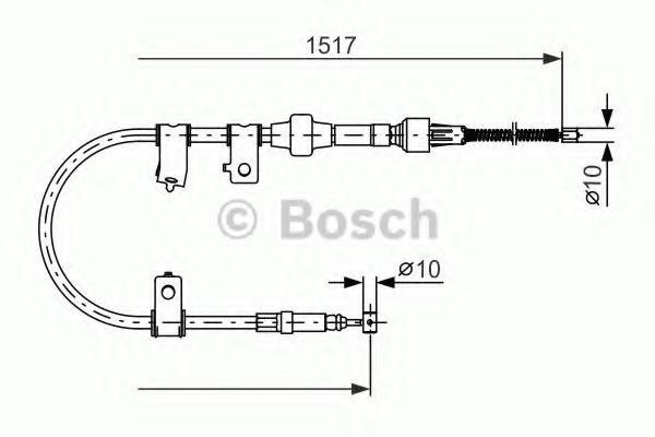 BOSCH 1 987 477 601 Трос, стояночная тормозная система слева для HONDA (Хонда) BOSCH 1 987 477 601 Трос, стояночная тормозная система слева для HONDA (Хонда)