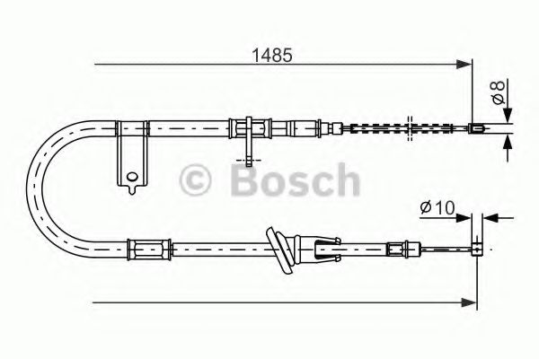 BOSCH 1 987 477 614 Трос, стояночная тормозная система справа для HYUNDAI EXCEL (Хендай Эxcэл) BOSCH 1 987 477 614 Трос, стояночная тормозная система справа для HYUNDAI EXCEL (Хендай Эxcэл)