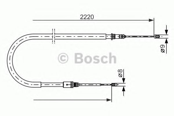 BOSCH 1 987 477 652 Трос, стояночная тормозная система справа для RENAULT LAGUNA II ER (Рено Лагуна 2 ер) BOSCH 1 987 477 652 Трос, стояночная тормозная система справа для RENAULT LAGUNA II ER (Рено Лагуна 2 ер)
