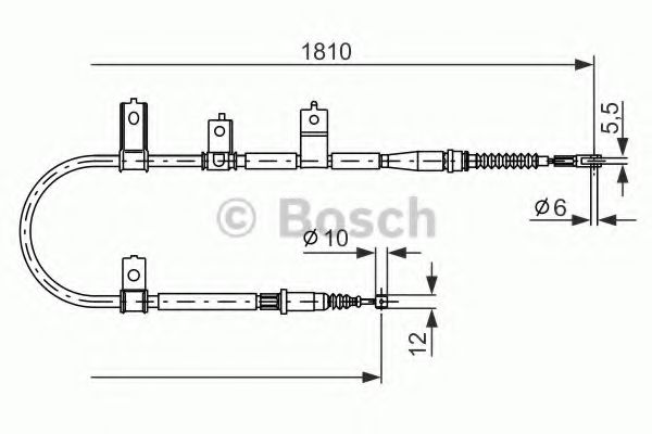 BOSCH 1 987 477 672 Трос, стояночная тормозная система справа для ROVER (Ровер) BOSCH 1 987 477 672 Трос, стояночная тормозная система справа для ROVER (Ровер)