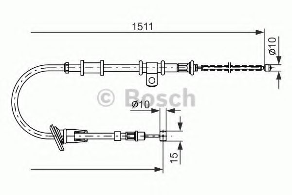 BOSCH 1 987 477 676 Трос, стояночная тормозная система слева для MITSUBISHI (Митсубиши/митсубиси) BOSCH 1 987 477 676 Трос, стояночная тормозная система слева для MITSUBISHI (Митсубиши/митсубиси)