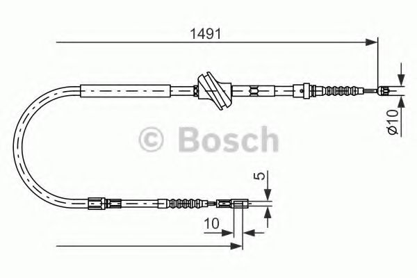 BOSCH 1 987 477 687 Трос, стояночная тормозная система справа для AUDI A6 (Ауди А6) BOSCH 1 987 477 687 Трос, стояночная тормозная система справа для AUDI A6 (Ауди А6)