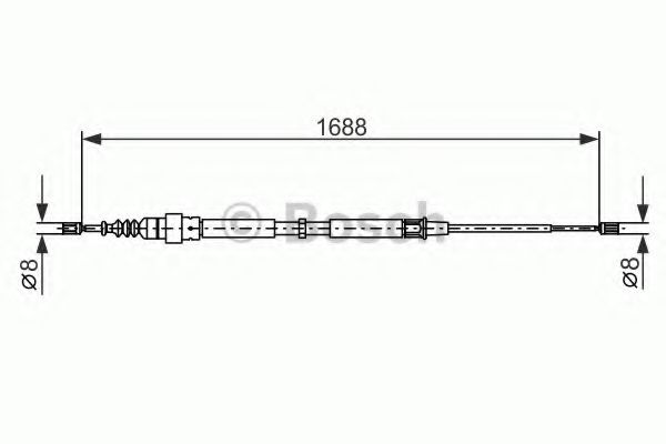BOSCH 1 987 477 696 Трос, стояночная тормозная система справа для VOLKSWAGEN GOLF IV (Фольксваген Гольф 4) BOSCH 1 987 477 696 Трос, стояночная тормозная система справа для VOLKSWAGEN GOLF IV (Фольксваген Гольф 4)