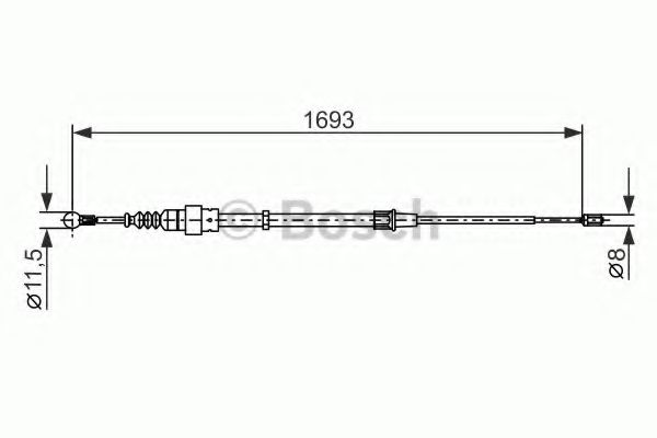 BOSCH 1 987 477 698 Трос, стояночная тормозная система справа для VOLKSWAGEN GOLF IV (Фольксваген Гольф 4) BOSCH 1 987 477 698 Трос, стояночная тормозная система справа для VOLKSWAGEN GOLF IV (Фольксваген Гольф 4)
