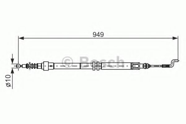 BOSCH 1 987 477 706 Трос, стояночная тормозная система справа для VOLKSWAGEN T4 MULTIVAN (Фольксваген Т4 мултиvан) BOSCH 1 987 477 706 Трос, стояночная тормозная система справа для VOLKSWAGEN T4 MULTIVAN (Фольксваген Т4 мултиvан)