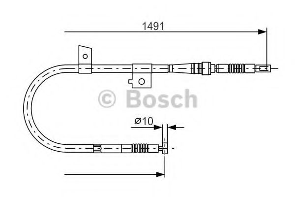 BOSCH 1 987 477 754 Трос, стояночная тормозная система справа для NISSAN PRIMERA (Ниссан Примера) BOSCH 1 987 477 754 Трос, стояночная тормозная система справа для NISSAN PRIMERA (Ниссан Примера)