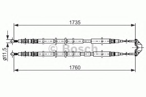 BOSCH 1 987 477 934 Трос, стояночная тормозная система посередине для OPEL ASTRA H (Опель Астра н) BOSCH 1 987 477 934 Трос, стояночная тормозная система посередине для OPEL ASTRA H (Опель Астра н)