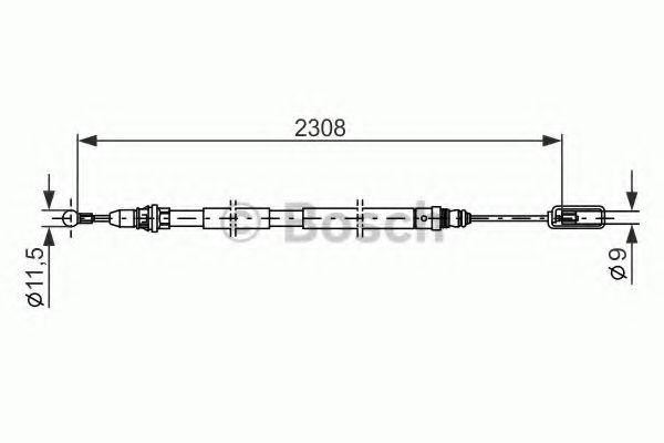 BOSCH 1 987 477 953 Трос, стояночная тормозная система справа для PEUGEOT (Пежо) BOSCH 1 987 477 953 Трос, стояночная тормозная система справа для PEUGEOT (Пежо)