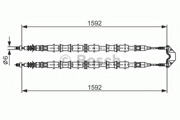 BOSCH 1 987 482 102 Трос, стояночная тормозная система для OPEL (Опель) BOSCH 1 987 482 102 Трос, стояночная тормозная система для OPEL (Опель)