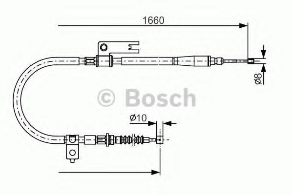 BOSCH 1 987 482 153 Трос, стояночная тормозная система справа для MAZDA 323 F/P VI (Мазда 323 ф/п vи) BOSCH 1 987 482 153 Трос, стояночная тормозная система справа для MAZDA 323 F/P VI (Мазда 323 ф/п vи)