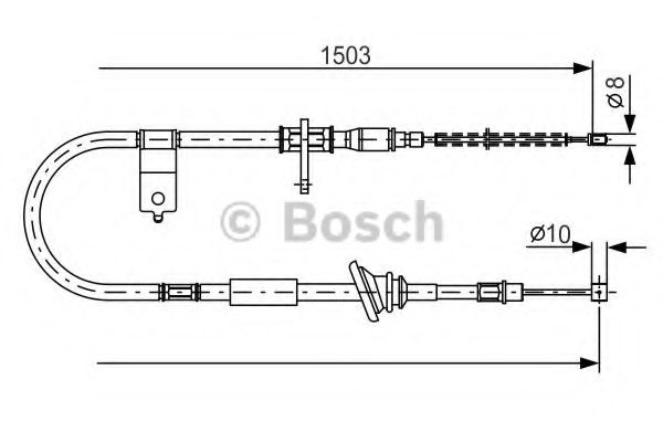 BOSCH 1 987 482 164 Трос, стояночная тормозная система для HYUNDAI EXCEL (Хендай Эxcэл) BOSCH 1 987 482 164 Трос, стояночная тормозная система для HYUNDAI EXCEL (Хендай Эxcэл)