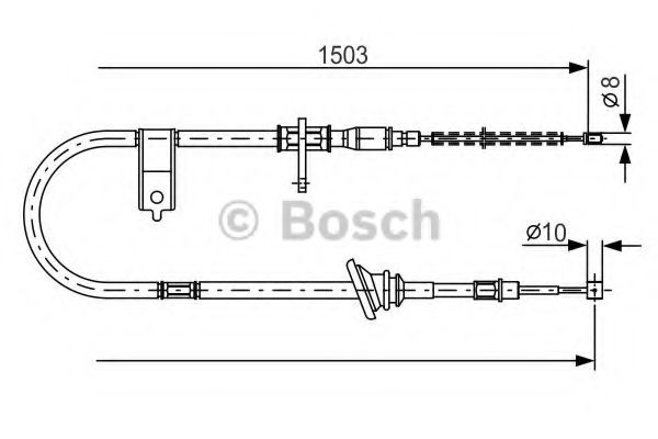 BOSCH 1 987 482 165 Трос, стояночная тормозная система для HYUNDAI EXCEL (Хендай Эxcэл) BOSCH 1 987 482 165 Трос, стояночная тормозная система для HYUNDAI EXCEL (Хендай Эxcэл)