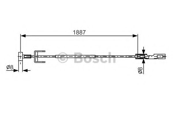 BOSCH 1 987 482 292 Трос, стояночная тормозная система для OPEL (Опель) BOSCH 1 987 482 292 Трос, стояночная тормозная система для OPEL (Опель)