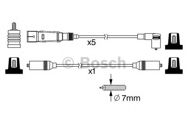 BOSCH 0 986 356 385 Комплект проводов зажигания для VOLKSWAGEN T4 MULTIVAN (Фольксваген Т4 мултиvан) BOSCH 0 986 356 385 Комплект проводов зажигания для VOLKSWAGEN T4 MULTIVAN (Фольксваген Т4 мултиvан)