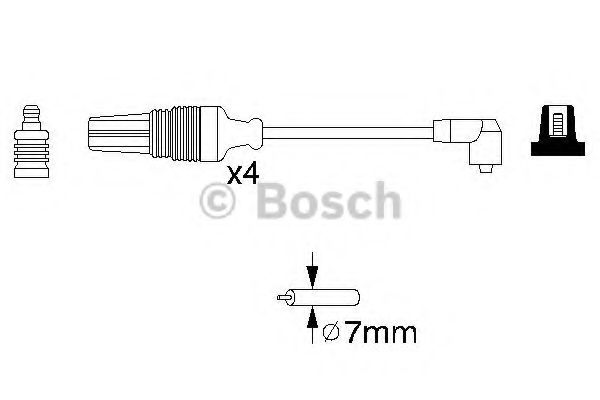 BOSCH 0 986 356 830 Комплект проводов зажигания HDZ (TU1M) для PEUGEOT 309 II (Пежо 309 2) BOSCH 0 986 356 830 Комплект проводов зажигания HDZ (TU1M) для PEUGEOT 309 II (Пежо 309 2)