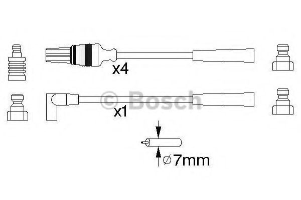 BOSCH 0 986 356 889 Комплект проводов зажигания K1A<TU3> для PEUGEOT 205 II (Пежо 205 2) BOSCH 0 986 356 889 Комплект проводов зажигания K1A<TU3> для PEUGEOT 205 II (Пежо 205 2)
