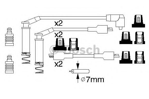 BOSCH 0 986 357 125 Комплект проводов зажигания для OPEL OMEGA A (Опель Омэга а) BOSCH 0 986 357 125 Комплект проводов зажигания для OPEL OMEGA A (Опель Омэга а)