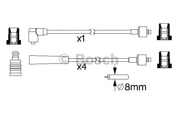 BOSCH 0 986 357 145 Комплект проводов зажигания 07 1983 для FORD FIESTA (Форд Фиэста) BOSCH 0 986 357 145 Комплект проводов зажигания 07 1983 для FORD FIESTA (Форд Фиэста)