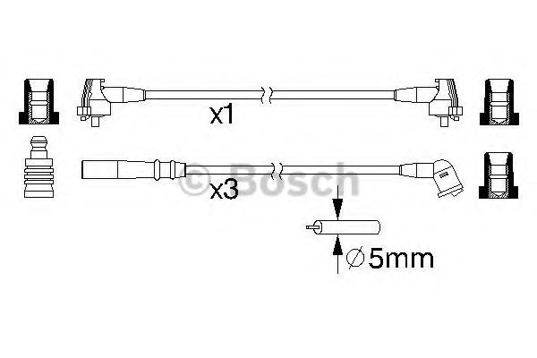 BOSCH 0 986 357 222 Комплект проводов зажигания для левостороннего расположения руля для DAIHATSU DOMINO II (Дайхатсу Домино 2) BOSCH 0 986 357 222 Комплект проводов зажигания для левостороннего расположения руля для DAIHATSU DOMINO II (Дайхатсу Домино 2)