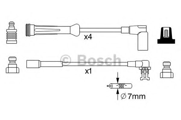 BOSCH 0 986 357 250 Комплект проводов зажигания 02 1998 для RENAULT MEGANE I (Рено Меган 1) BOSCH 0 986 357 250 Комплект проводов зажигания 02 1998 для RENAULT MEGANE I (Рено Меган 1)
