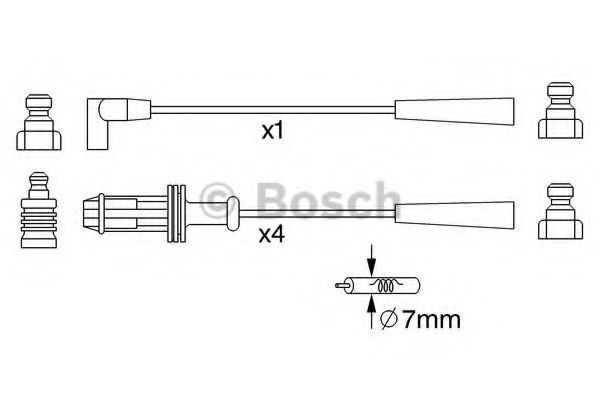 BOSCH 0 986 357 251 Комплект проводов зажигания для PEUGEOT 205 II (Пежо 205 2) BOSCH 0 986 357 251 Комплект проводов зажигания для PEUGEOT 205 II (Пежо 205 2)