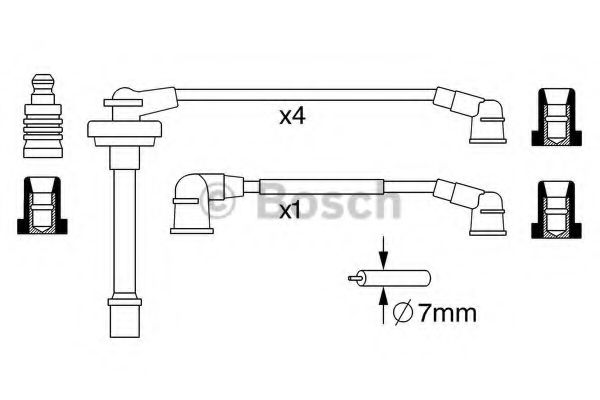 BOSCH 0 986 357 282 Комплект проводов зажигания для NISSAN PRIMERA (Ниссан Примера) BOSCH 0 986 357 282 Комплект проводов зажигания для NISSAN PRIMERA (Ниссан Примера)