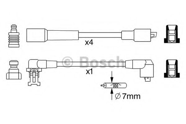 BOSCH 0 986 357 283 Комплект проводов зажигания для RENAULT LUTECIA I (Рено Лутэcиа и) BOSCH 0 986 357 283 Комплект проводов зажигания для RENAULT LUTECIA I (Рено Лутэcиа и)
