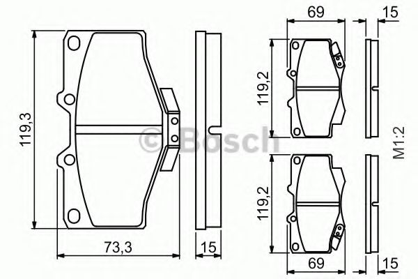 BOSCH 0 986 424 268 Тормозные колодки для TOYOTA FORTUNER (Тойота/тоета Фортунэр)