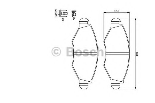 BOSCH 0 986 424 660 Тормозные колодки для PEUGEOT 207 (Пежо 207) BOSCH 0 986 424 660 Тормозные колодки для PEUGEOT 207 (Пежо 207)