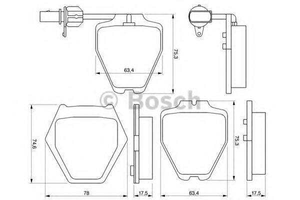 BOSCH 0 986 424 690 Тормозные колодки для VOLKSWAGEN (Фольксваген) BOSCH 0 986 424 690 Тормозные колодки для VOLKSWAGEN (Фольксваген)