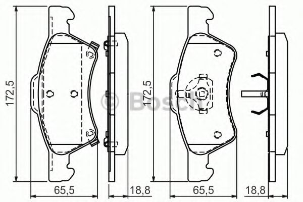 BOSCH 0 986 424 765 Тормозные колодки для CHRYSLER TOWN COUNTRY IV (Крайслер Таун кантри 4) BOSCH 0 986 424 765 Тормозные колодки для CHRYSLER TOWN COUNTRY IV (Крайслер Таун кантри 4)