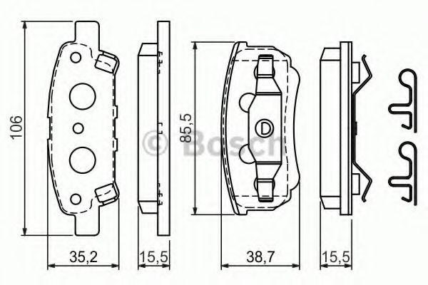 BOSCH 0 986 424 814 Тормозные колодки для MITSUBISHI LANCER (Митсубиши/митсубиси Ланcэр) BOSCH 0 986 424 814 Тормозные колодки для MITSUBISHI LANCER (Митсубиши/митсубиси Ланcэр)