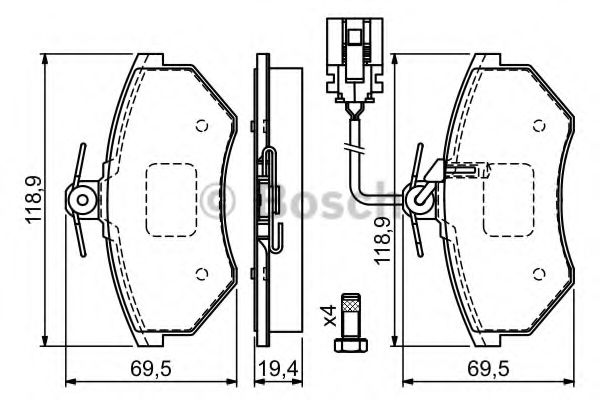BOSCH 0 986 460 948 Тормозные колодки для AUDI 90 (Ауди 90) BOSCH 0 986 460 948 Тормозные колодки для AUDI 90 (Ауди 90)