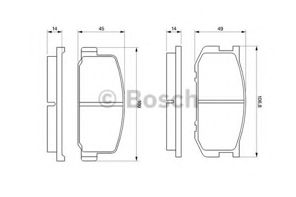 BOSCH 0 986 468 541 Тормозные колодки передний мост для TOYOTA COROLLA SPRINTER (Тойота/тоета Cоролла спринтэр) BOSCH 0 986 468 541 Тормозные колодки передний мост для TOYOTA COROLLA SPRINTER (Тойота/тоета Cоролла спринтэр)