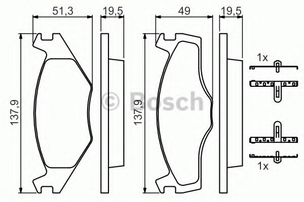BOSCH 0 986 468 873 Тормозные колодки для VOLKSWAGEN CADDY I (Фольксваген Cаддъ и) BOSCH 0 986 468 873 Тормозные колодки для VOLKSWAGEN CADDY I (Фольксваген Cаддъ и)