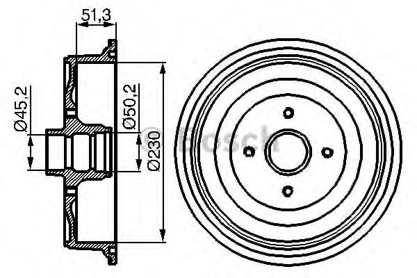BOSCH 0 986 477 011 Тормозной барабан задний мост для VOLKSWAGEN CADDY I (Фольксваген Cаддъ и) BOSCH 0 986 477 011 Тормозной барабан задний мост для VOLKSWAGEN CADDY I (Фольксваген Cаддъ и)