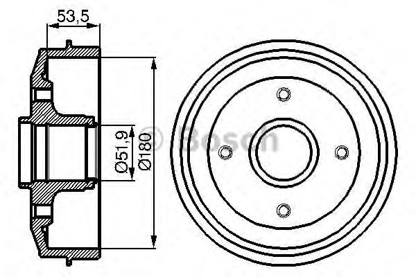 BOSCH 0 986 477 019 Тормозной барабан задний мост для PEUGEOT 205 II (Пежо 205 2) BOSCH 0 986 477 019 Тормозной барабан задний мост для PEUGEOT 205 II (Пежо 205 2)