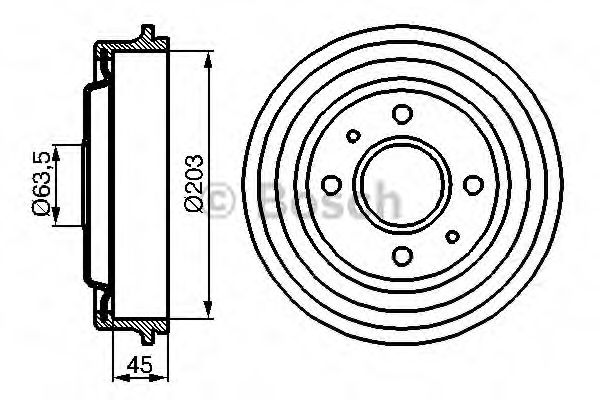 BOSCH 0 986 477 115 Тормозной барабан задний мост для FORD FIESTA (Форд Фиэста) BOSCH 0 986 477 115 Тормозной барабан задний мост для FORD FIESTA (Форд Фиэста)