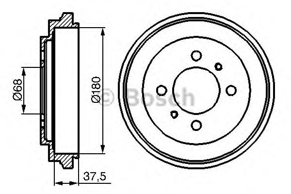 BOSCH 0 986 477 119 Тормозной барабан задний мост для NISSAN NX/NXR (Ниссан Нx/нxр) BOSCH 0 986 477 119 Тормозной барабан задний мост для NISSAN NX/NXR (Ниссан Нx/нxр)