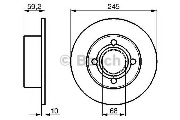 BOSCH 0 986 478 019 Тормозной диск задний мост для AUDI 90 (Ауди 90) BOSCH 0 986 478 019 Тормозной диск задний мост для AUDI 90 (Ауди 90)
