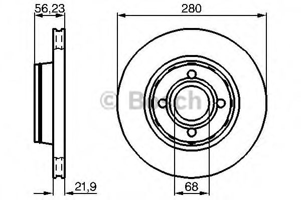 BOSCH 0 986 478 128 Тормозной диск передний мост для AUDI 90 (Ауди 90) BOSCH 0 986 478 128 Тормозной диск передний мост для AUDI 90 (Ауди 90)