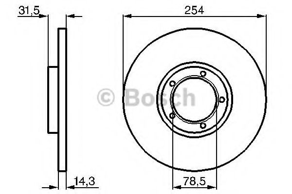 BOSCH 0 986 478 345 Тормозной диск передний мост для FORD TRANSIT (Форд Трансит) BOSCH 0 986 478 345 Тормозной диск передний мост для FORD TRANSIT (Форд Трансит)