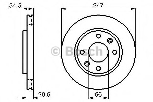 BOSCH 0 986 478 370 Тормозной диск для PEUGEOT 309 II (Пежо 309 2) BOSCH 0 986 478 370 Тормозной диск для PEUGEOT 309 II (Пежо 309 2)