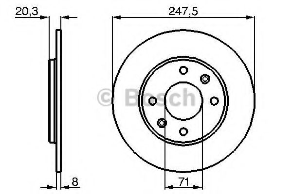 BOSCH 0 986 478 371 Тормозной диск для PEUGEOT 309 II (Пежо 309 2) BOSCH 0 986 478 371 Тормозной диск для PEUGEOT 309 II (Пежо 309 2)