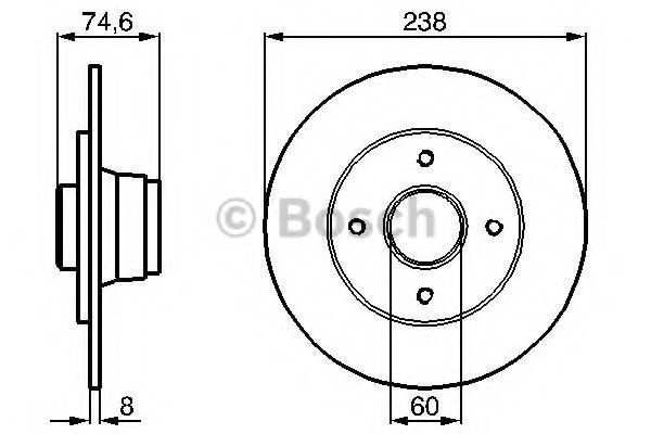BOSCH 0 986 478 442 Тормозной диск для RENAULT CLIO I (Рено Cлио и) BOSCH 0 986 478 442 Тормозной диск для RENAULT CLIO I (Рено Cлио и)